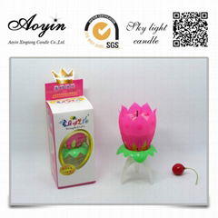 Rose Flower Musical Happy Birthday Candle