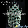 14" Green Rhinestone Tiaras India