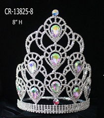New Fashion AB Rhinestone Heart Pageant Crowns