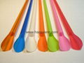 Food Grade PP Plastic Colorful Multifunctional Ice-cream Spoon Drinking Straw 1