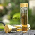 new product 0.5liter high borosilicate glass double wall glass tea bottle