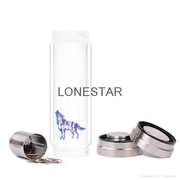 most popular 0.5liter high borosilicate drinking galss bottle with infuser 5