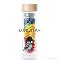 promotional gift 500ml high borosilicate glass water bottle with tea infuser 2