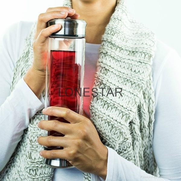 top selling products 0.5liter tea infuser double wall glass water bottle 5