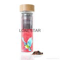 halloween new item 500ml high borosilicate glass double wall bottle with infuser 1