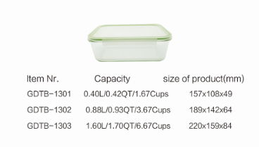 High borosilicate glass food container 2