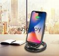 2 Coils Qi Fast Wireless Charger Stand Phone Holder with USB Cable for iphone 2