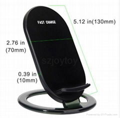 2 Coils Qi Fast Wireless Charger Stand Phone Holder with USB Cable for iphone