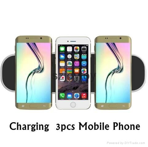 3in1 Wireless Charging Pad Desktop Charger For iPhone X Double USB Charging