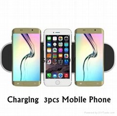 3in1 Wireless Charging Pad Desktop Charger For iPhone X Double USB Charging
