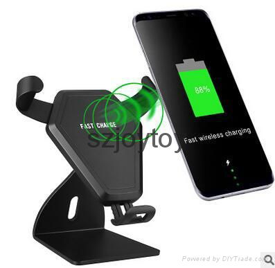 Mount Cellphone Air Vent Holder Qi fast wireless car Charging  3