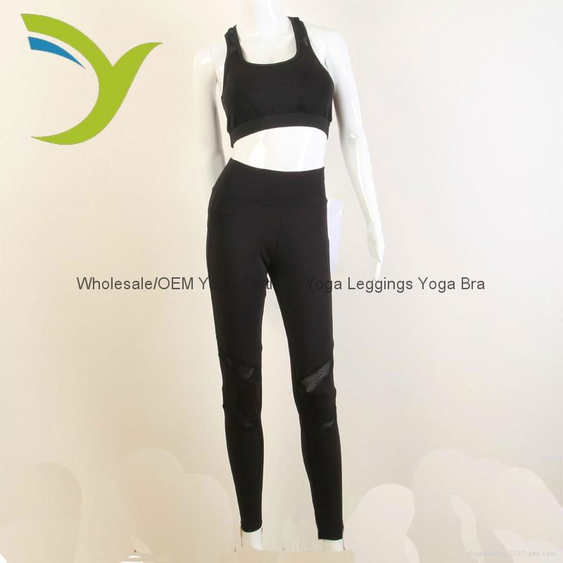 Wholesale Women's black bra yoga bra yoga pants 2