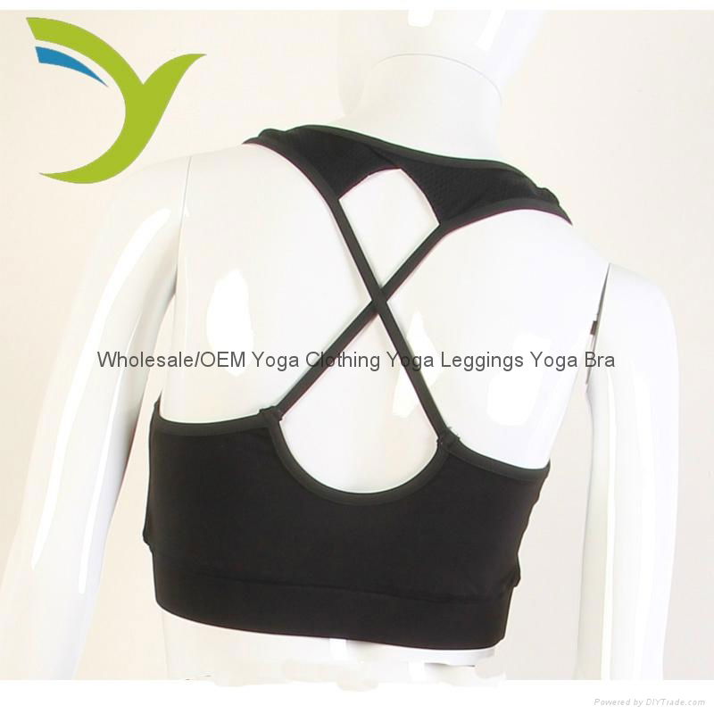 Wholesale Women's black bra yoga bra yoga pants 4