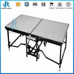 Durable Folding Steel Podium Portable Stage with Wheels