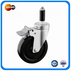 Expanding Stem Caster Total Brake Wheel Rubber Wheel