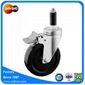 Expandable Stem Solid Rubber 5inch Industrial Caster 1