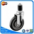 Ball Bearing Expandable Stem 5 inch PU Wheel Industrial Caster 1