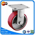 5 inch Steel Core PU Wheel Fixed Industrial Caster 1