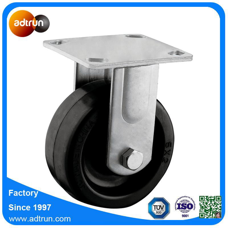 125mm Heavy Duty Rubber Fixed Caster Wheels for Trolley