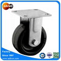 125mm Heavy Duty Rubber Fixed Caster Wheels for Trolley 1