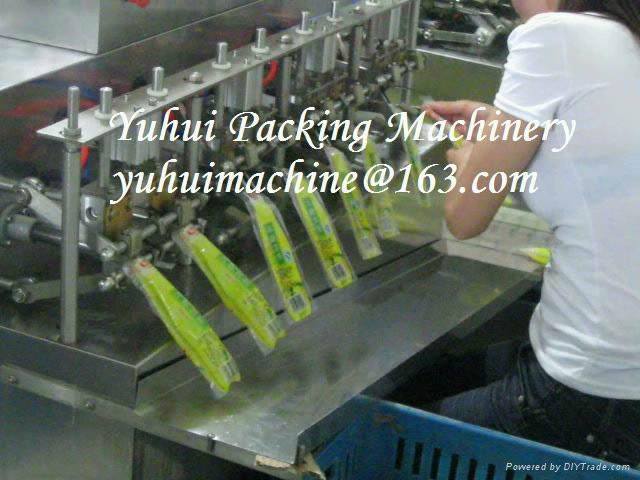 Different special shape Pre made plastic pouch Juice filling sealing machine