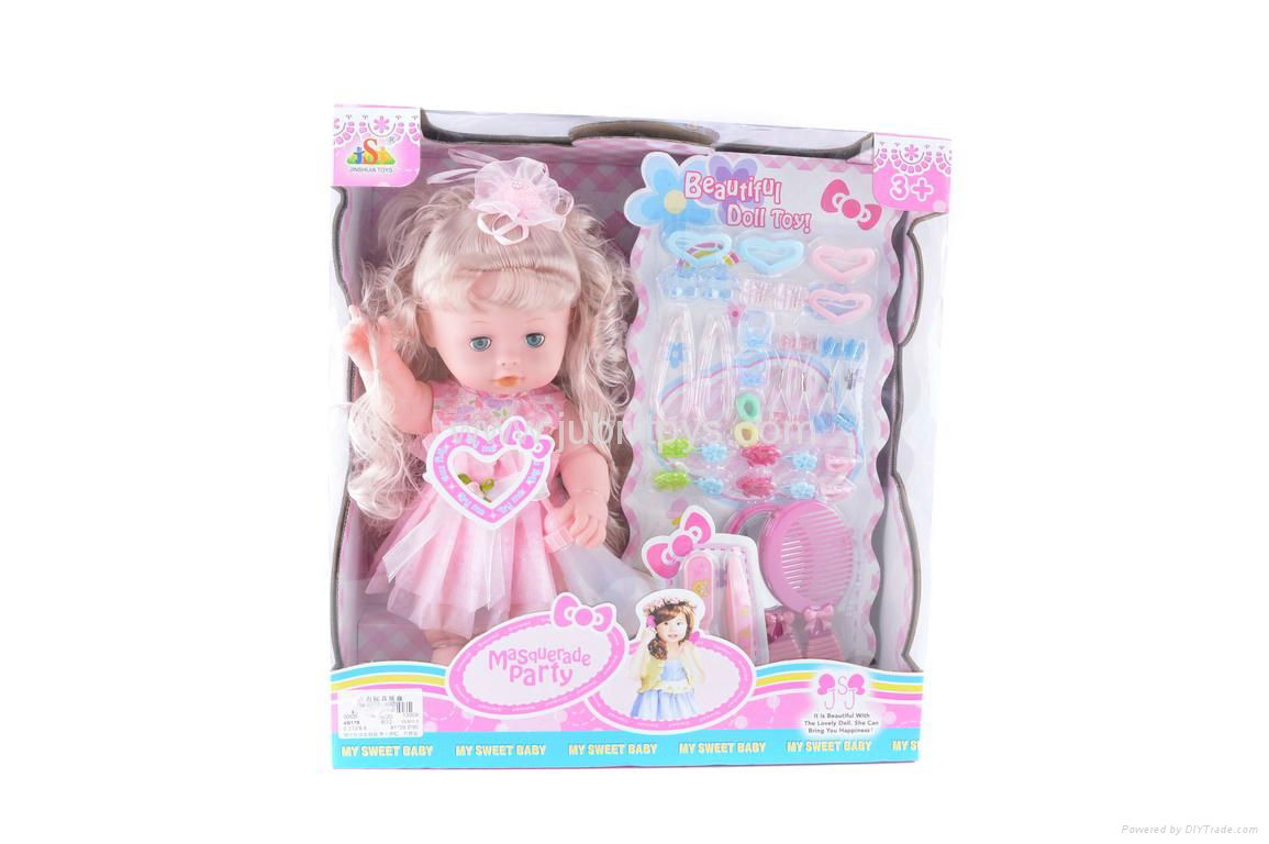 16 inch doll with comb hairpin set with IC function