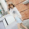 Lace Wide Sleeve Beach Sexy Hollow Lace Blouse Seven Sleeve Fall Women's Tunic B 3