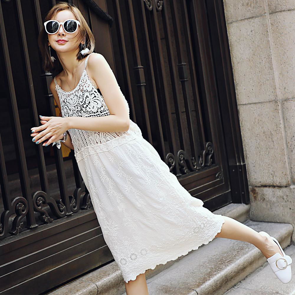 Lace Hollow Sling Dress Hollow Lace Sling Summer Dress Lace Holder Embroidered D 2