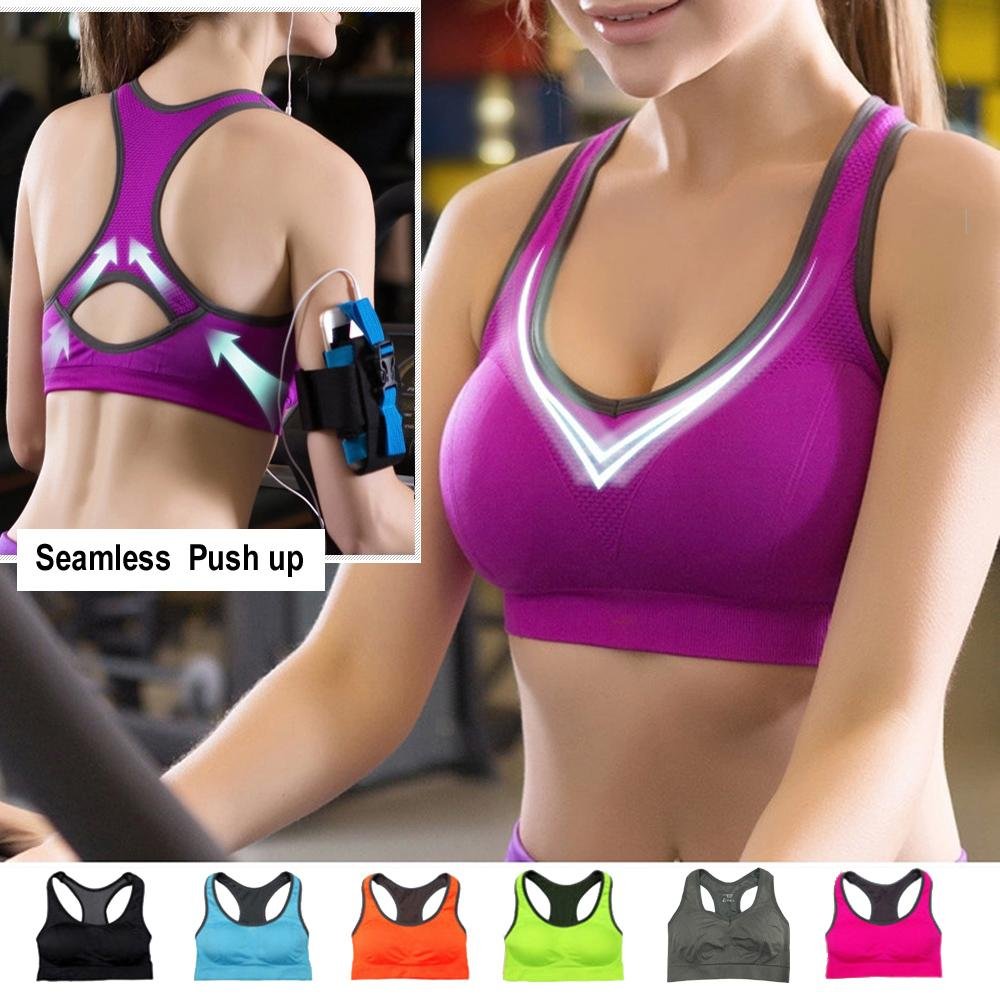 Wholesale OEM ODM seamless padded push up sports bra