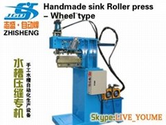 Wheel type rolling press machine for handmade sink - perpends