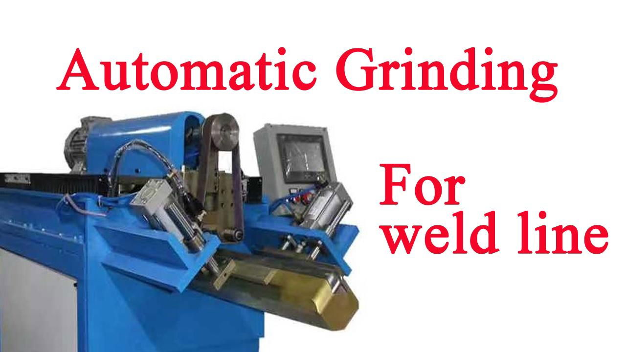 Grinding machine for weld line of metal box