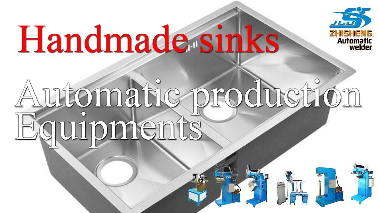 stainless steel handmade kitchen sink making machine - cut,puch,weld,grind,polish.