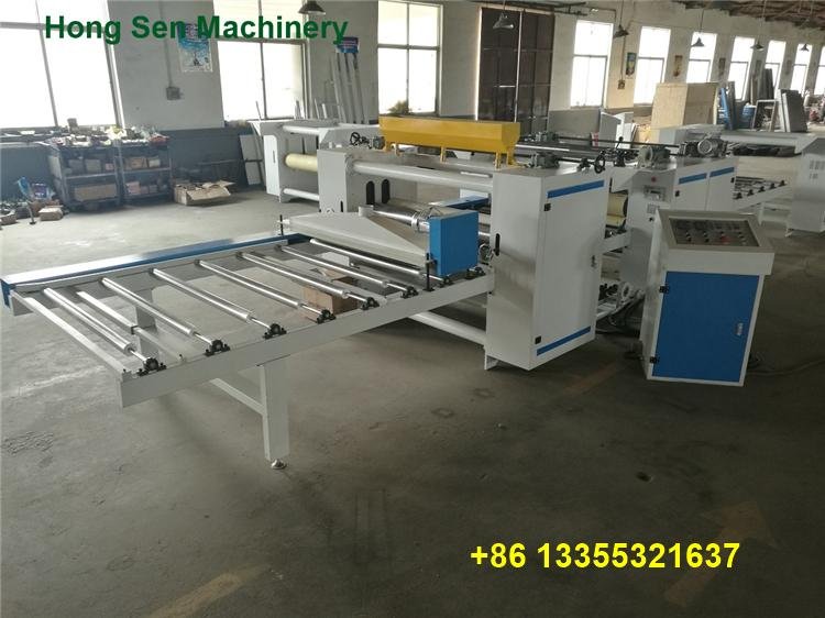 automatic mdf cold and hot glue adhesive lamianting machine line with PLC contro 3