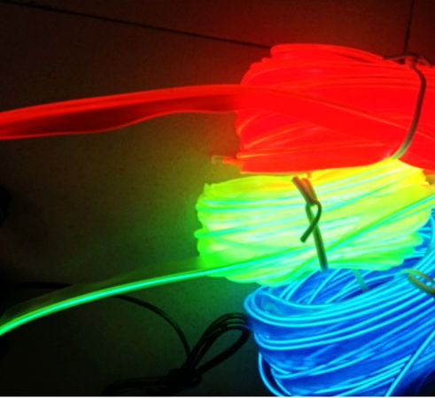 3M Flat Thin Flexible EL Wire Neon Light Electroluminescent Lighting Tape 3