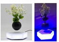 led light hexagon magnetic floating levitating air bonsai pot gift 