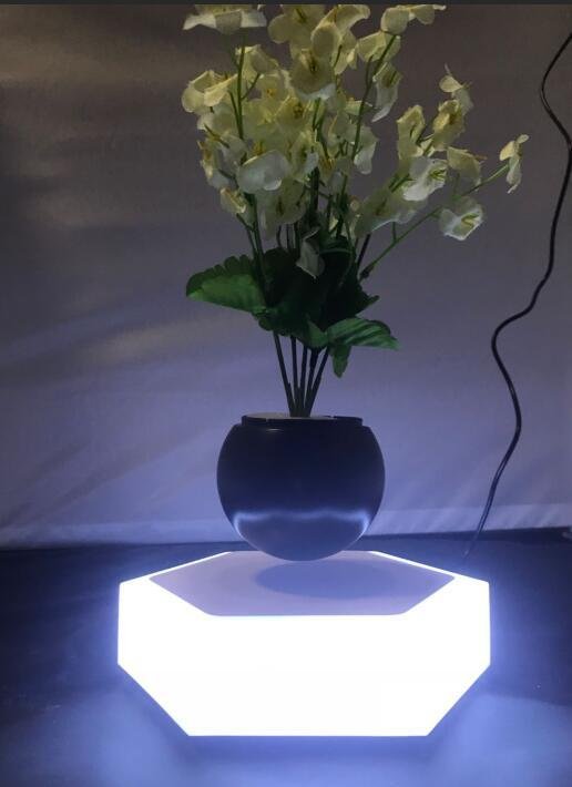 led light hexagon magnetic floating levitating air bonsai pot gift  2
