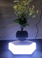 led light hexagon magnetic floating levitating air bonsai pot gift 