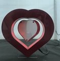heart shape magnetic floating levitate pop photo frame display racks  3