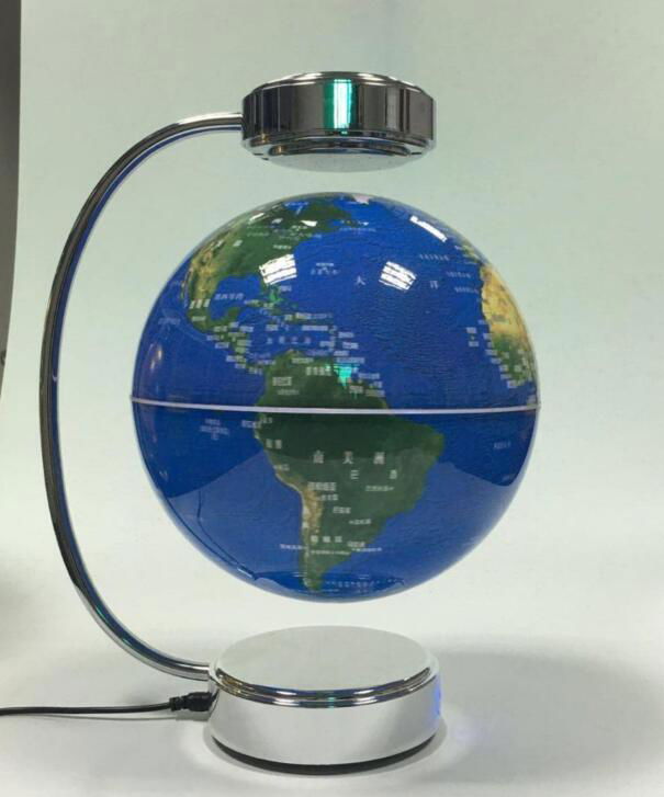 8inch stainless steel maglev levitate  floating globe with lighting change color 2