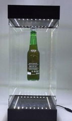 new transparent case magnetic floating levitate pop jewelry beer bottle display