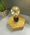 new 360 rotating  wooden base magnetic floating levitating  led bulb lamp light  5