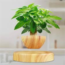 round base magnetic levitation floating air bonsai plant pot gift 