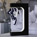 customize logo magnetic levitation rotating shoe advertisment display rack 