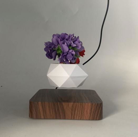 square base magnetic levitation floating desk air bonsai plant pot for decor 3