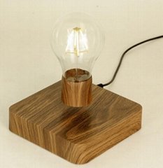 360 rotating square base magnetic levitation floating desk lamp light bulb 