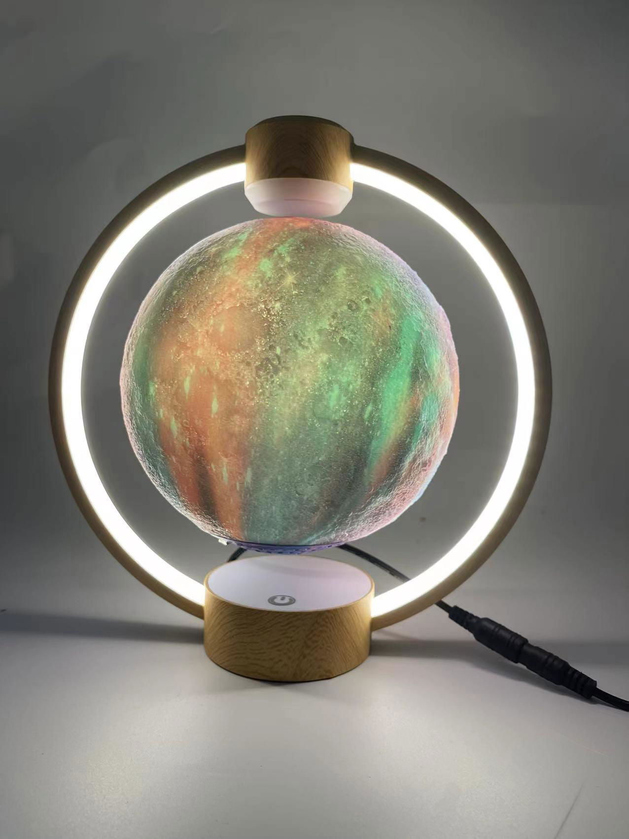 magnetic levitation floating starry moon lamp with  bluetooth speaker 5