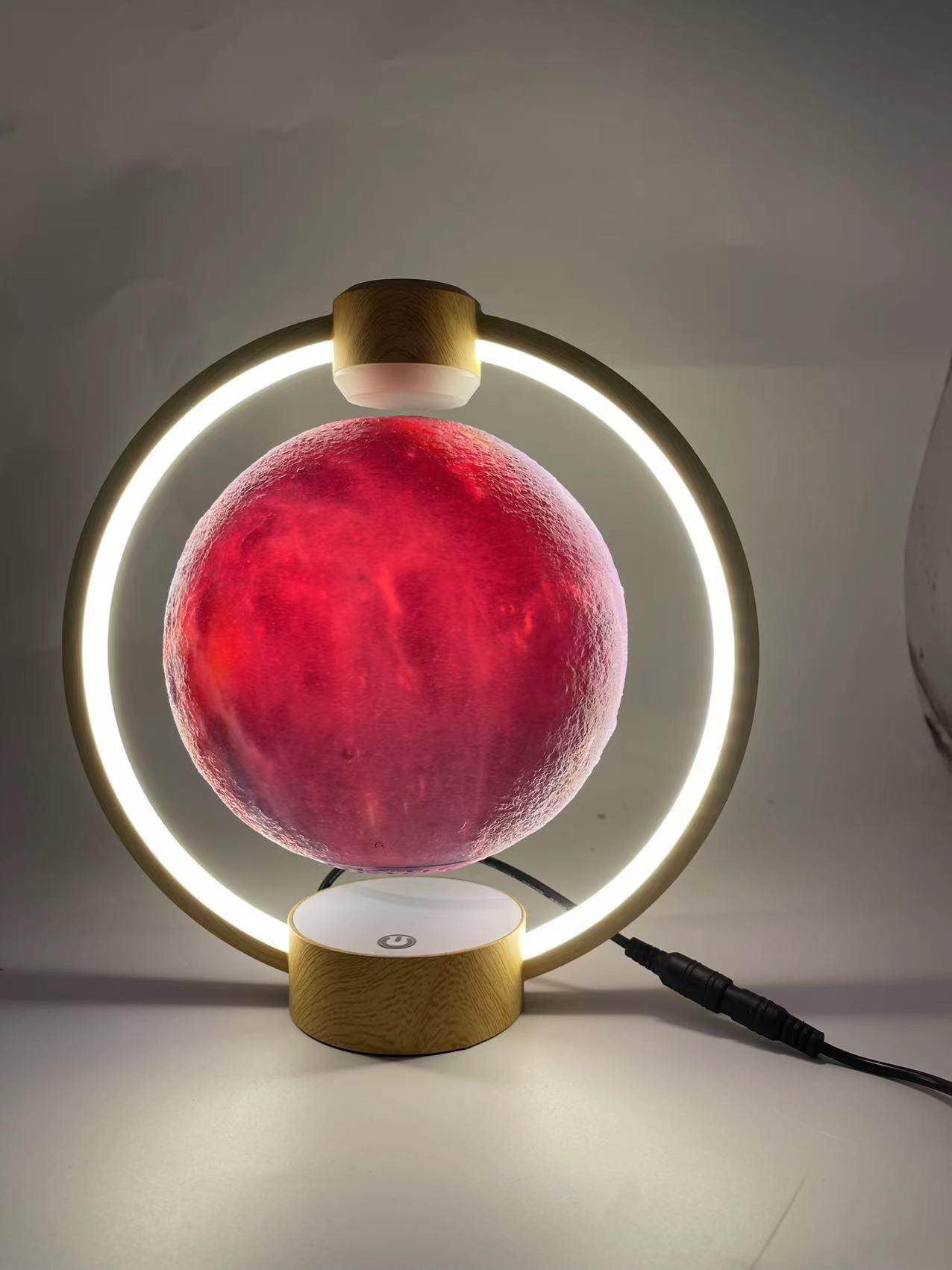 360 rotating magnetic levitation floating bluetooth spaker with moon lamp  6