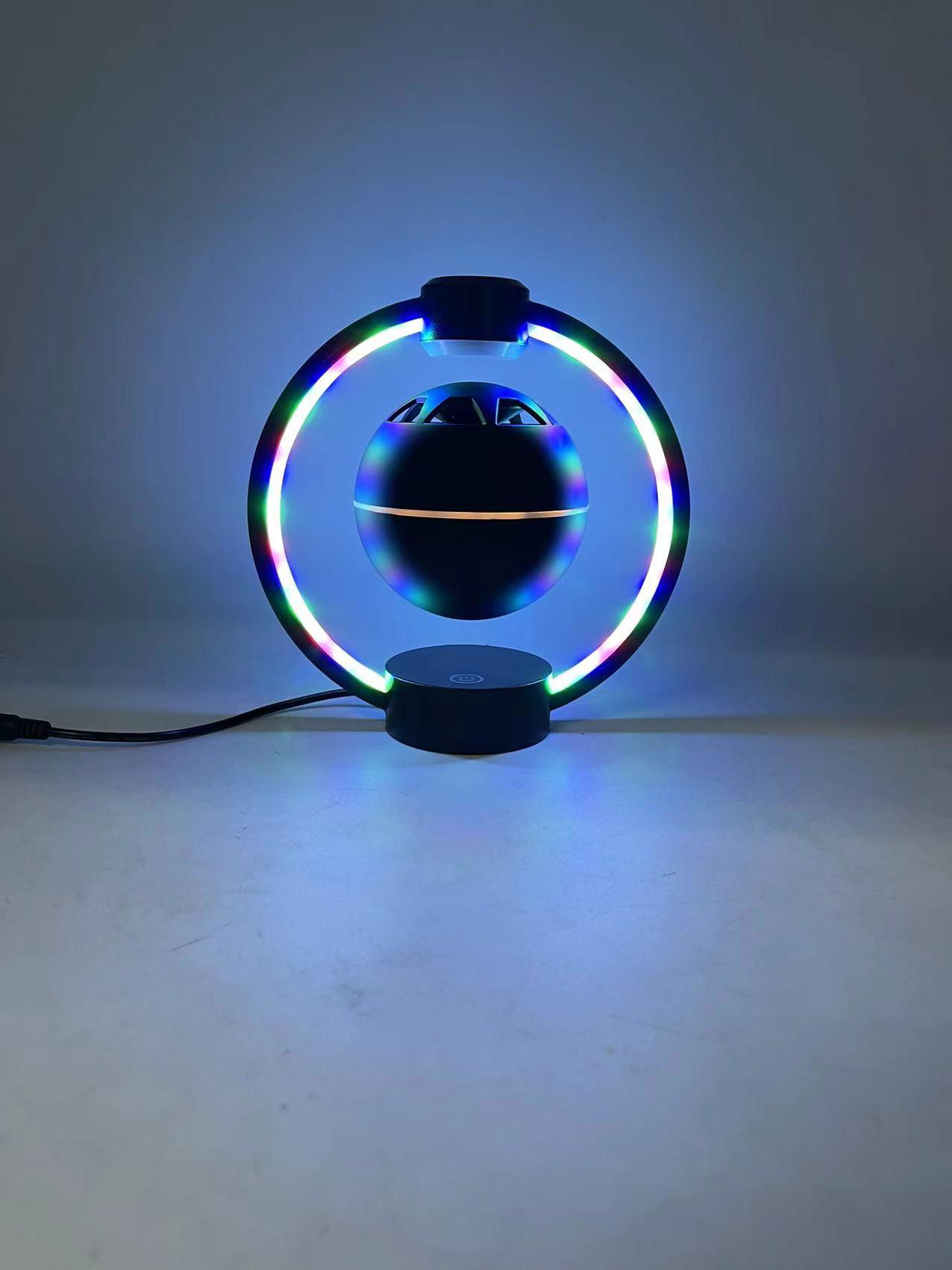 metal frame magnetic levitation floating bluetooth egg speaker with led light  3