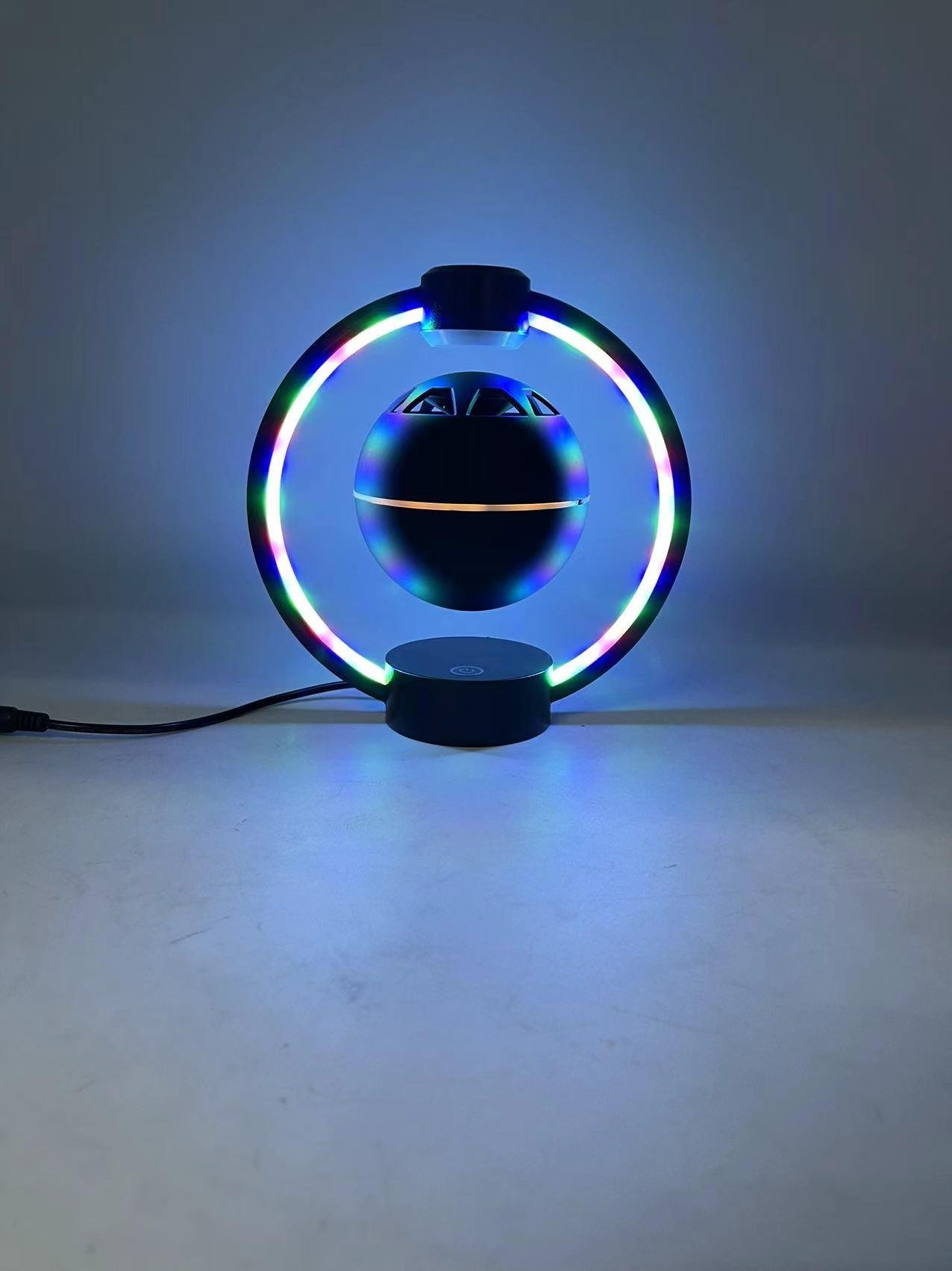 metal frame magnetic levitation floating bluetooth egg speaker with led light