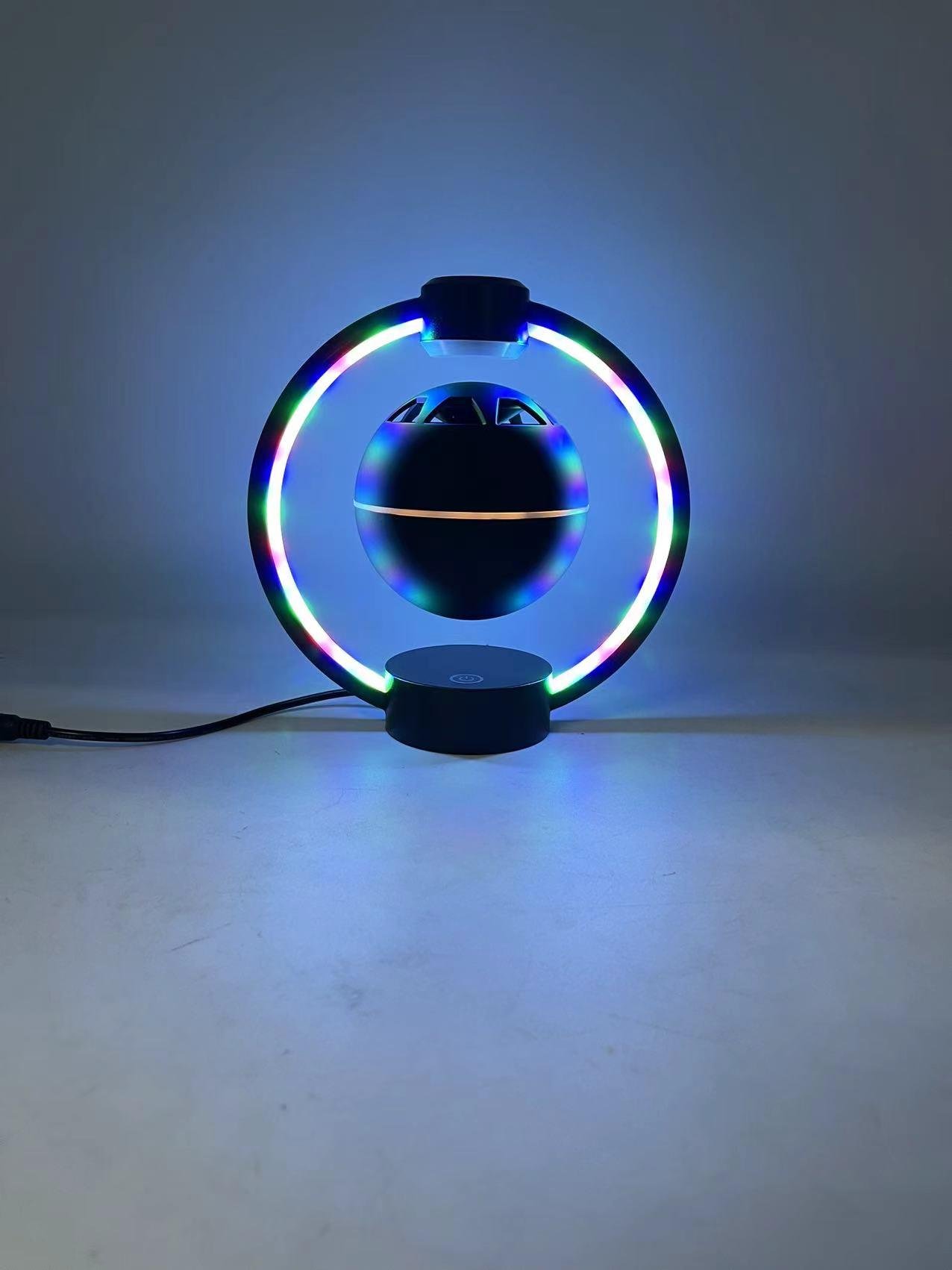 metal frame magnetic levitation floating bluetooth egg speaker with led light  2